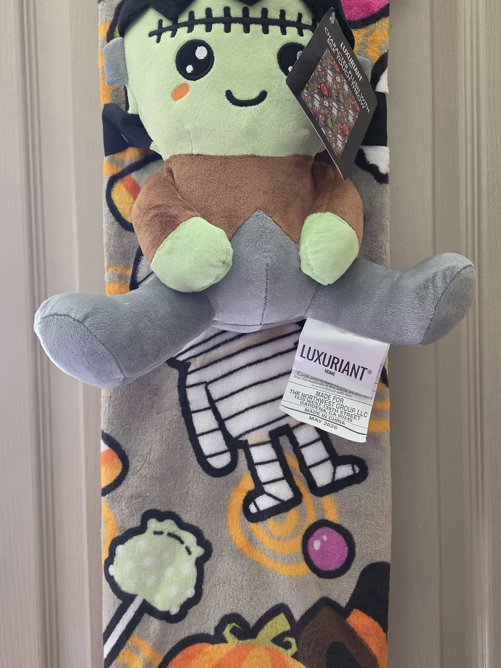 Green Frankenstein Plush With Silk Touch Throw Blanket